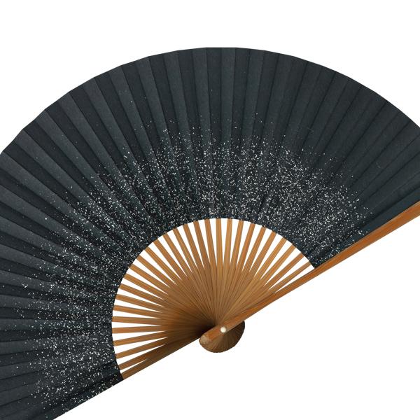 女性用 紙扇子 焼煤 黒地に箔 単品 Db24 |  | 02