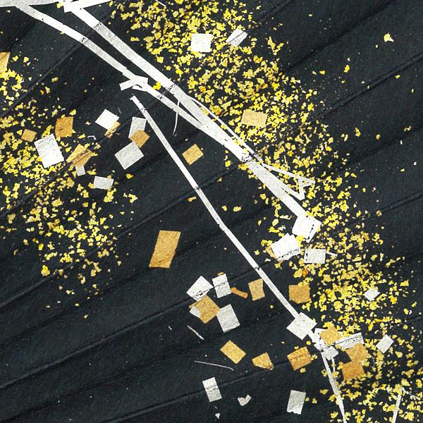 女性用 紙扇子 焼煤 黒地に箔 単品 Db24 |  | 07