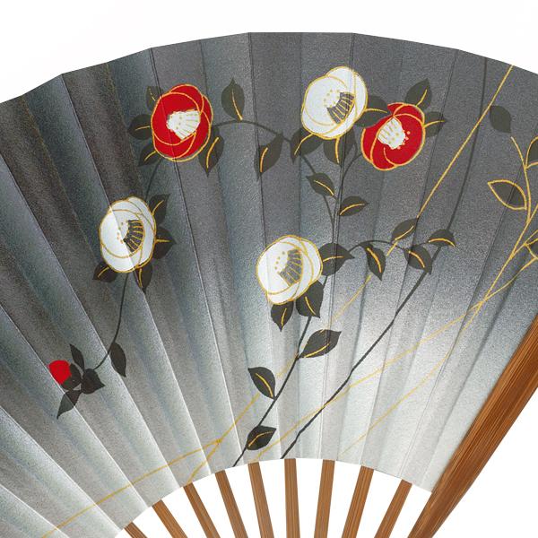 女性用京扇子/唐木写型　椿(Db41) |  | 01