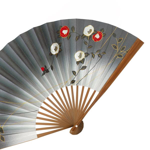 女性用京扇子/唐木写型　椿(Db41) |  | 02