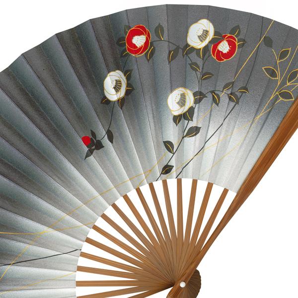 女性用京扇子/唐木写型　椿(Db41) |  | 03