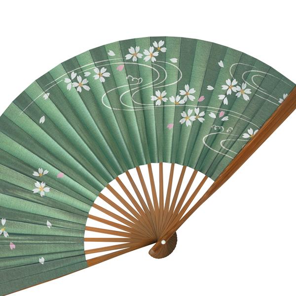 女性用京扇子/唐木写型　桜緑地(Db42) |  | 01
