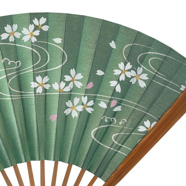 女性用京扇子/唐木写型　桜緑地(Db42) |  | 02
