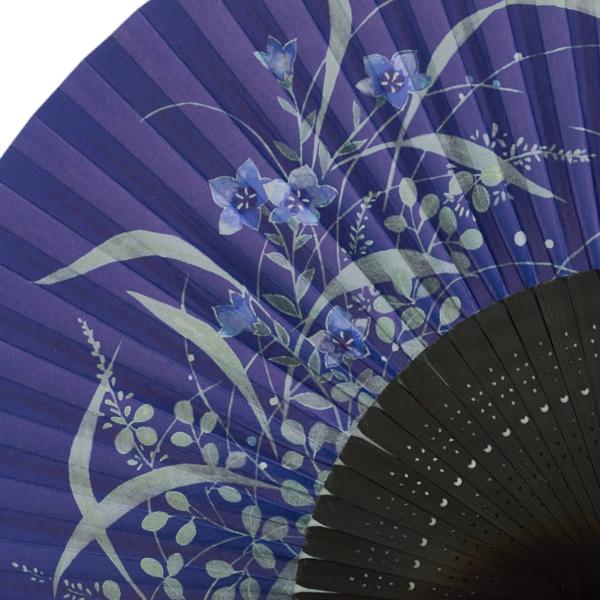 女性用紙扇子 黒染骨 桔梗 (Dc03) |  | 01