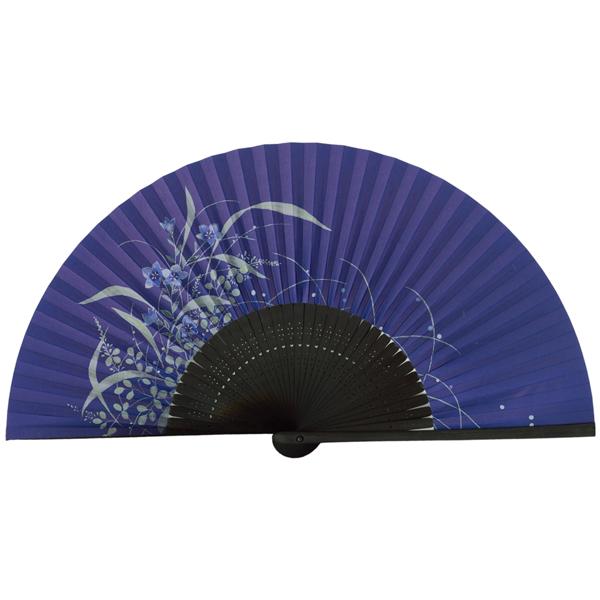 女性用紙扇子 黒染骨 桔梗 (Dc03) |  | 04