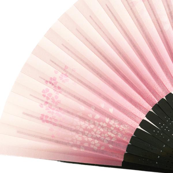 女性用紙扇子 黒染骨 桜 (Dc04) |  | 01