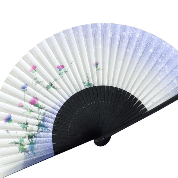 女性用 紙扇子 黒染骨 あざみ (Dc05) |  | 01