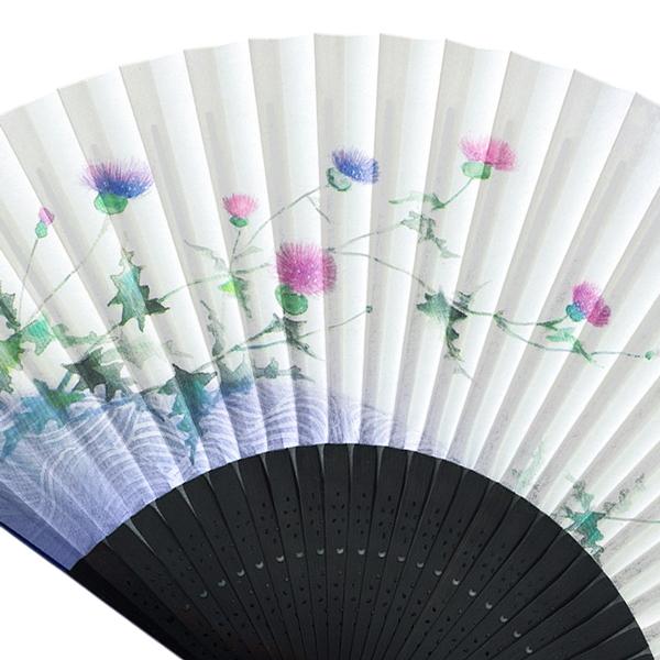 女性用 紙扇子 黒染骨 あざみ (Dc05) |  | 02