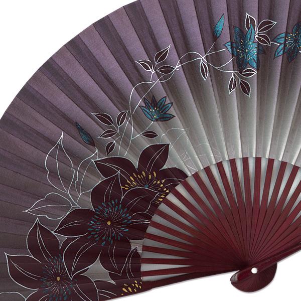 女性用京扇子/鉄線 赤茶染骨/マロン観世彫り(De02) |  | 01