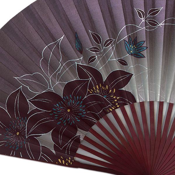 女性用京扇子/鉄線 赤茶染骨/マロン観世彫り(De02) |  | 02