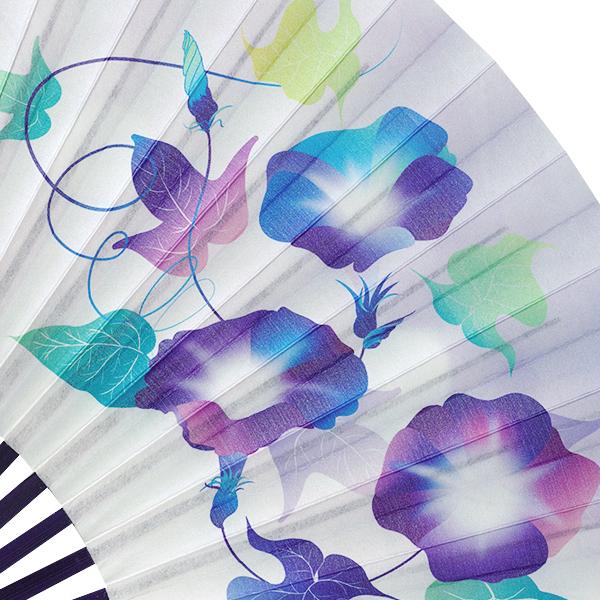 男女兼用 京扇子 紺染骨 朝顔に蝶(Df49) |  | 02