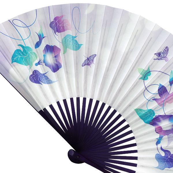 男女兼用 京扇子 紺染骨 朝顔に蝶(Df49) |  | 04
