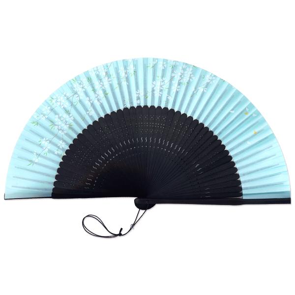 女性用紙扇子 桜ブルー 45間短地扇子 単品 (Dg06) |  | 04