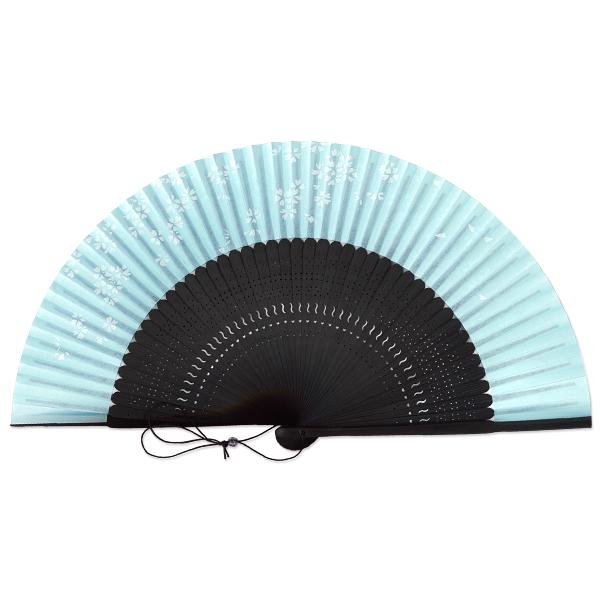 女性用紙扇子 桜ブルー 45間短地扇子 単品 (Dg06) |  | 05