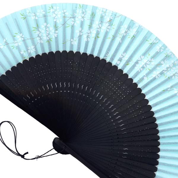 女性用紙扇子 桜ブルー 45間短地扇子 単品 (Dg06) |  | 06