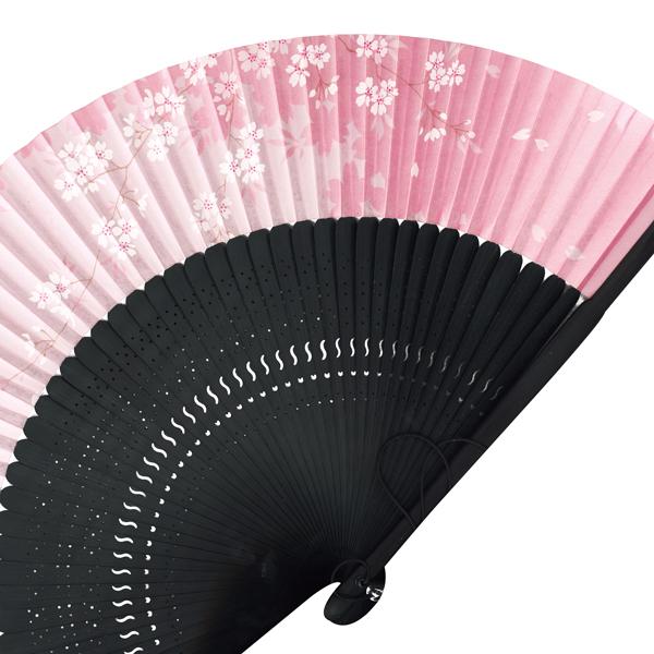 女性用紙扇子 桜ピンク 45間短地扇子 単品 (Dg08) |  | 09