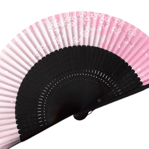 女性用紙扇子 桜ピンク 45間短地扇子 単品 (Dg08) |  | 03