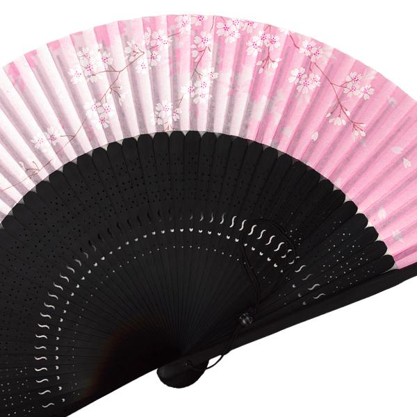女性用紙扇子 桜ピンク 45間短地扇子 単品 (Dg08) |  | 04