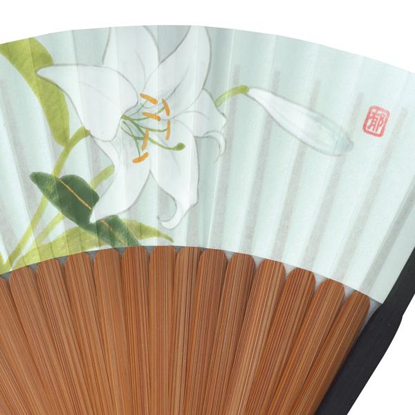 女性用紙扇子 手書き百合(Dg75) |  | 04