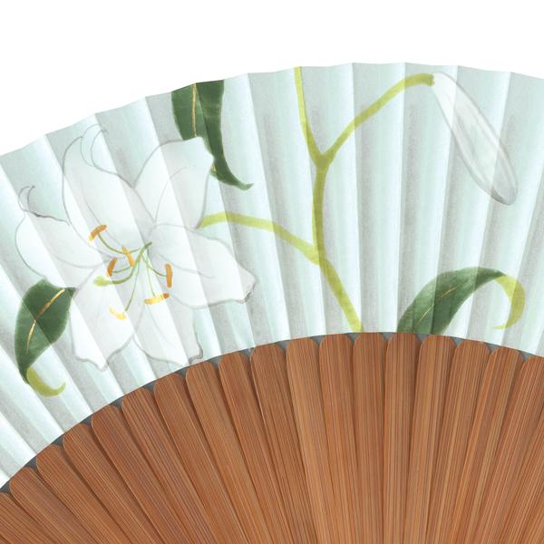 女性用紙扇子 手書き百合(Dg75) |  | 05