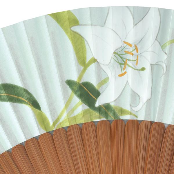 女性用紙扇子 手書き百合(Dg75) |  | 06