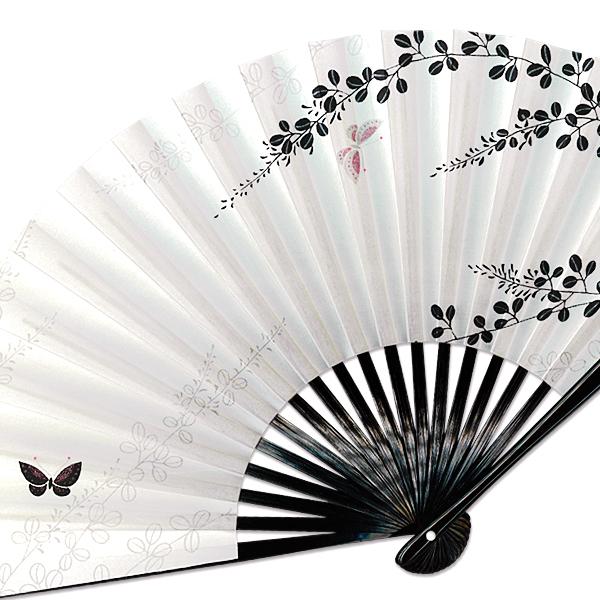 女性用紙扇子/萩に蝶/和装用京扇子(Dh24) |  | 01