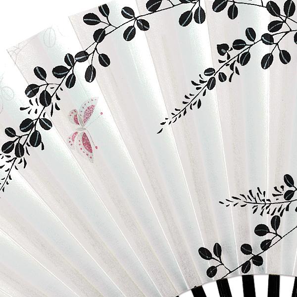 女性用紙扇子/萩に蝶/和装用京扇子(Dh24) |  | 02