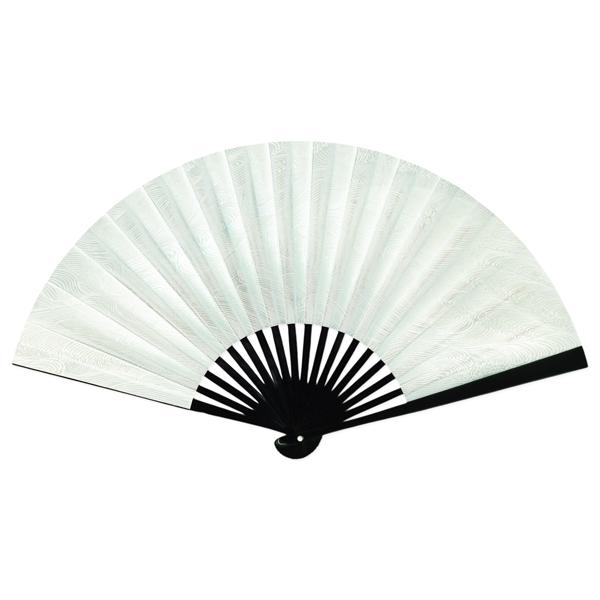 女性用紙扇子 黒塗り 箔散らし青/和装用京扇子(Dh31) |  | 04