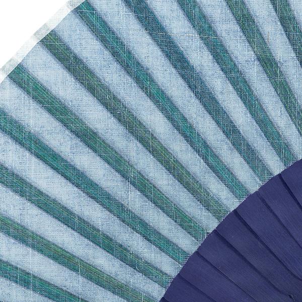 【桐箱】親骨箔押しピーニャ扇子 女性用布扇子セット/青濃淡(Es85) |  | 07