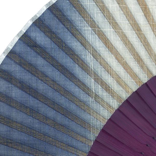 【桐箱】親骨箔押しピーニャ扇子 女性用布扇子セット/紫染骨(Es86) |  | 08