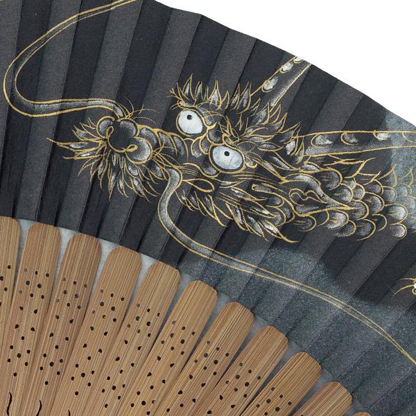 男性用扇子セット 龍 手描き 京扇子 (Fa04) : 扇子司 伊藤常