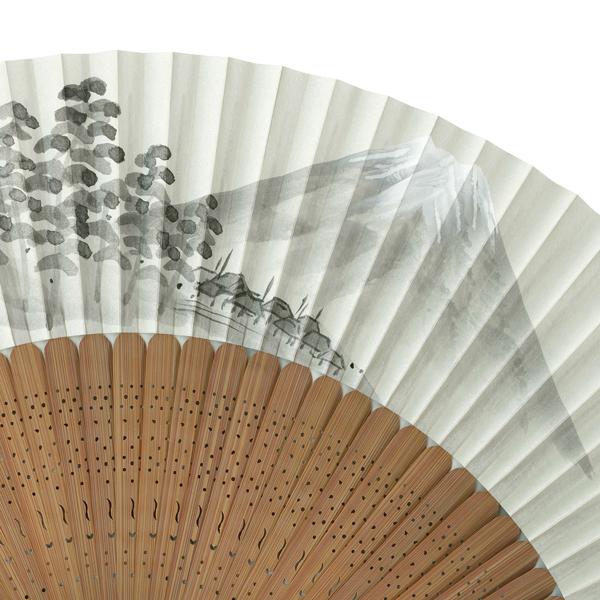 男性用セット扇子 富士山に鶴 手描き京扇子 Fb03 |  | 06