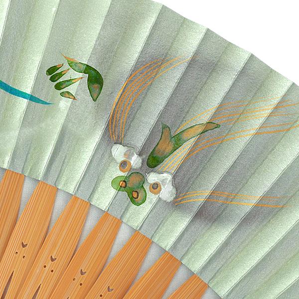 【桐箱】男女兼用京扇子セット 風神雷神　手描き扇子/扇子袋付(Fb12) |  | 06