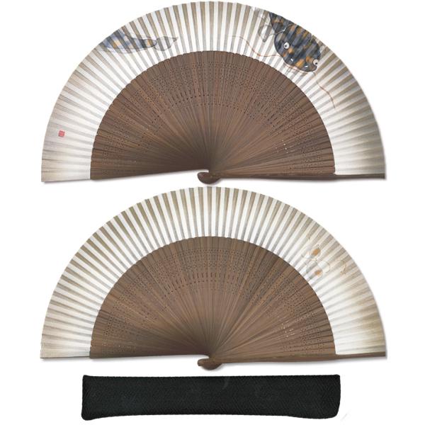 男性用セット扇子 なまず 手描き京扇子(Fd10) |  | 01