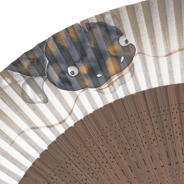 男性用セット扇子 なまず 手描き京扇子(Fd10) |  | 03