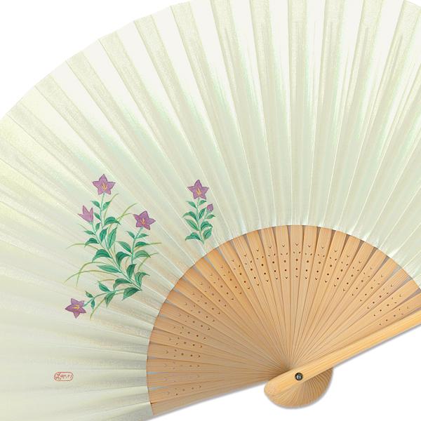 【化粧箱】女性用扇子セット 桔梗 扇子袋付き/手描き京扇子(G03) |  | 02