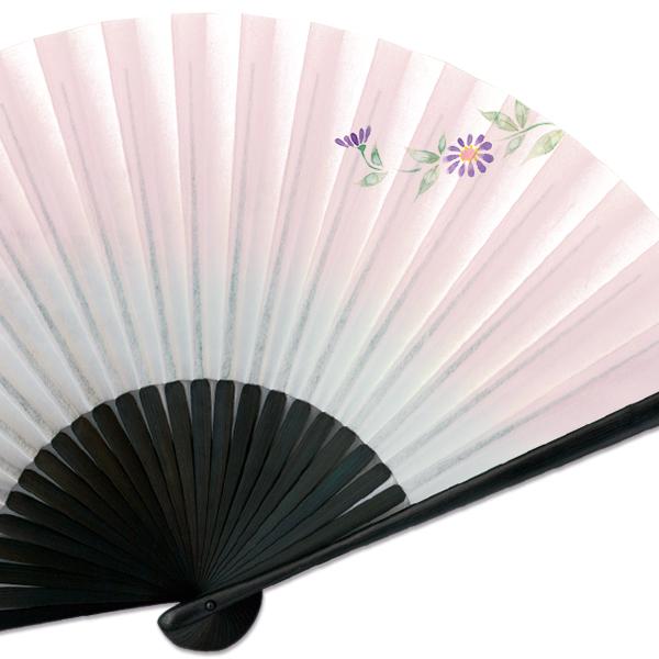 【化粧箱】女性用セット京扇子 雲龍和紙 手描き 小菊 扇子袋 付き(G09) |  | 03