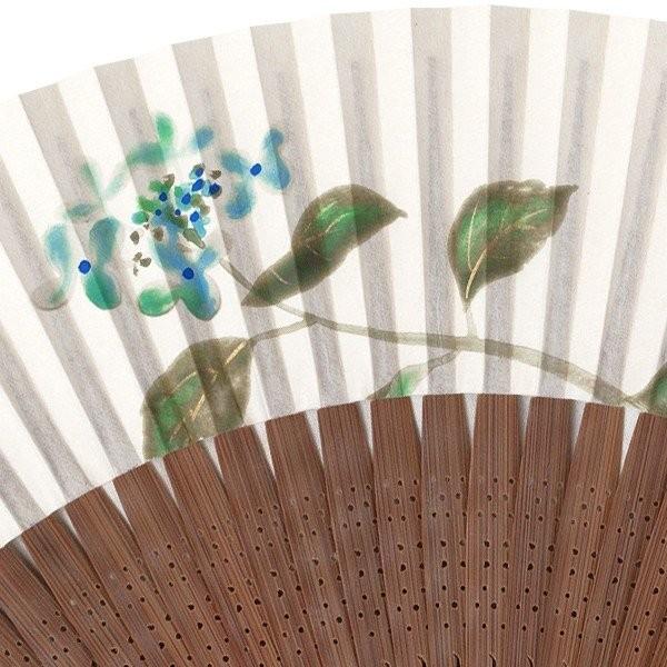 【桐箱】女性用セット扇子 紫陽花 扇子袋付き/手描き京扇子(Ga06) |  | 01