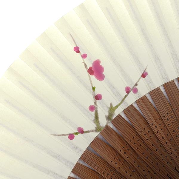 【桐箱】女性用セット扇子 梅 扇子袋付き/手描き京扇子(Ga08) |  | 03