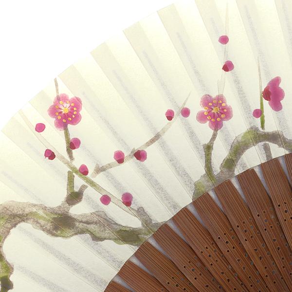 【桐箱】女性用セット扇子 梅 扇子袋付き/手描き京扇子(Ga08) |  | 06
