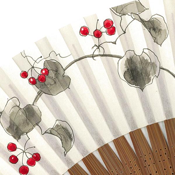 【桐箱】女性用セット扇子 山帰来 扇子袋付き/手描き京扇子(Ga12) |  | 02