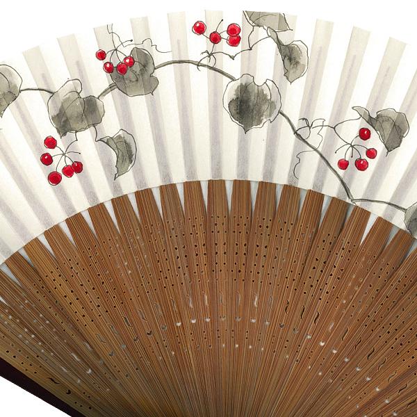 【桐箱】女性用セット扇子 山帰来 扇子袋付き/手描き京扇子(Ga12) |  | 03