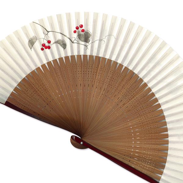 【桐箱】女性用セット扇子 山帰来 扇子袋付き/手描き京扇子(Ga12) |  | 06