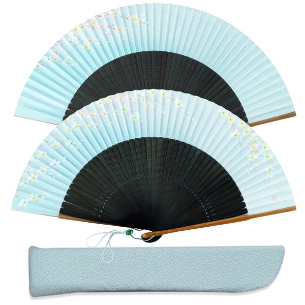 【桐箱】女性用紙扇子セット 糸桜/扇子袋付き(Ga205) | 