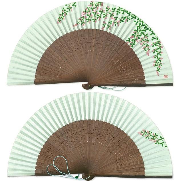 【桐箱】女性用セット扇子 萩　扇子袋付き/手描き京扇子(Ga30) |  | 01