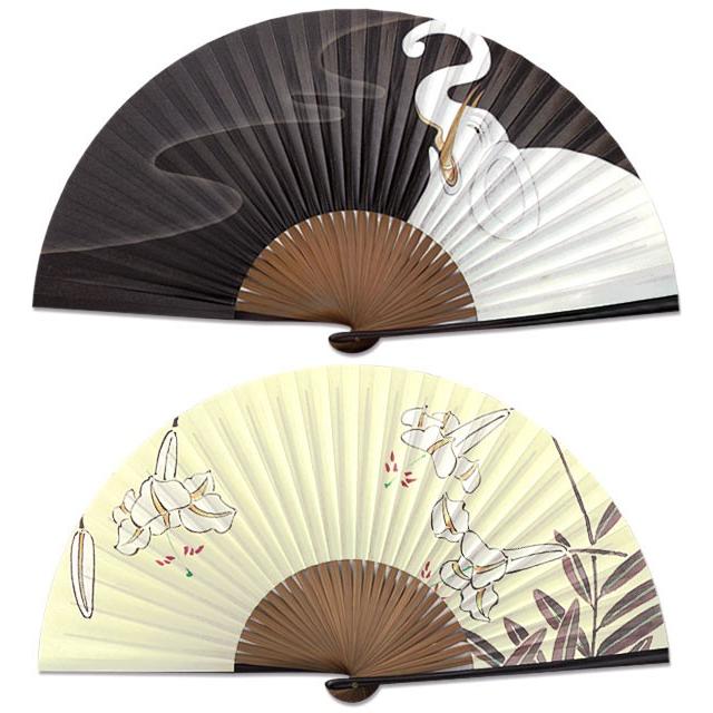 【化粧箱】ペアー扇子/記念日/若冲扇子 象&百合(Ia202) |  | 01