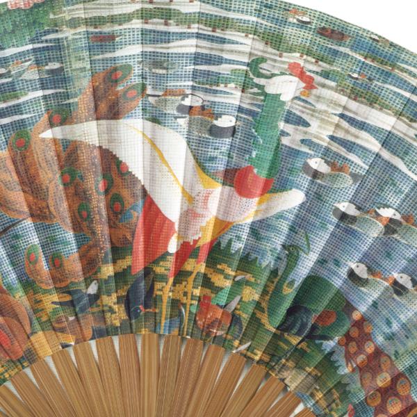 【化粧箱】ペアー扇子/記念日/若冲扇子　樹下鳥獣図屏風(Ia203) |  | 05