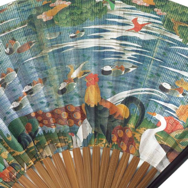 【化粧箱】ペアー扇子/記念日/若冲扇子　樹下鳥獣図屏風(Ia203) |  | 07