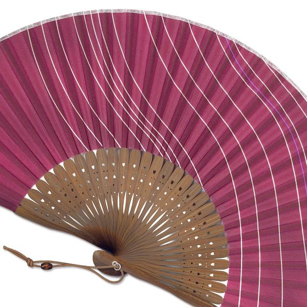 【桐箱】ペアー高級扇子 そよ風 茶 ワイン/布扇子(ia304) |  | 11