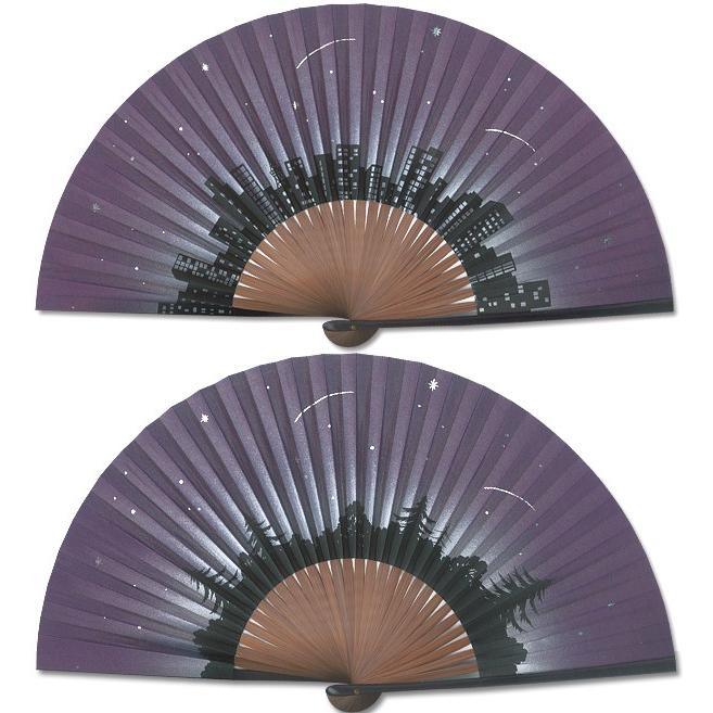 【桐箱】ペアー扇子 森の星空/都会の星空(Ia305) |  | 01